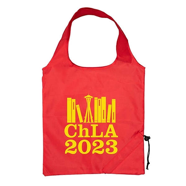 15" x 15 3/4" Pack-N-Toss polyester reusable shopping tote that folds... from ASI 62660 Innovation Line