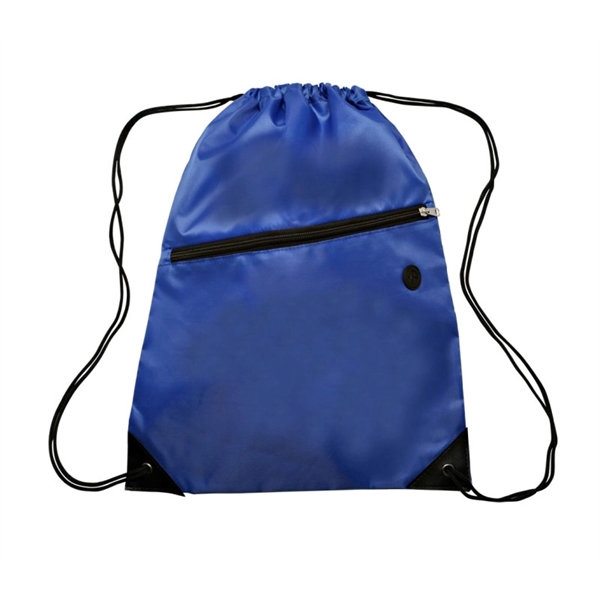 210D Polyester drawstring backpack with zippered front pocket plus 1 color... from ASI 37218 Athena Promo (tm)