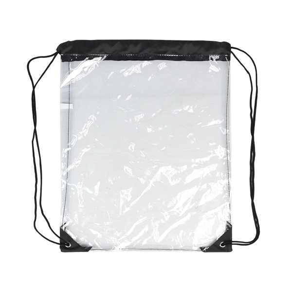 Clear PVC Drawstring with black trim & cords and reinforced corners.... from ASI 41511 Brainchild USA Inc / BrainChild Gift Club