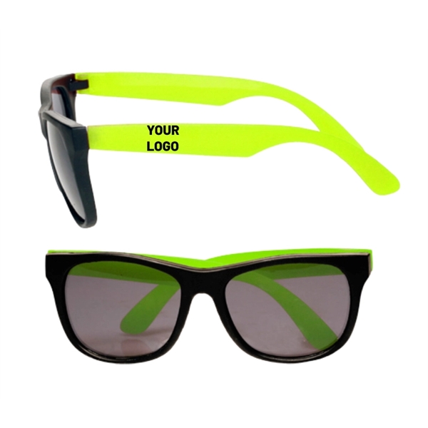 Two-tone plastic UV protection sunglasses plus free 1 color silkscreen imprint... from ASI 37218 Athena Promo (tm)