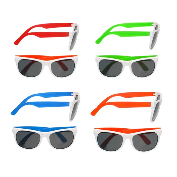 Two-tone plastic UV protection sunglasses plus free 1 color silkscreen imprint... from ASI 37218 Athena Promo (tm)