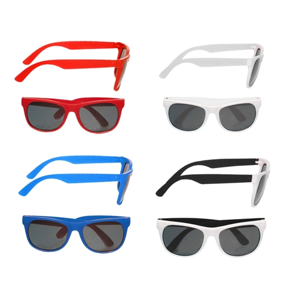 Two-tone plastic UV protection sunglasses plus free 1 color silkscreen imprint... from ASI 37218 Athena Promo (tm)