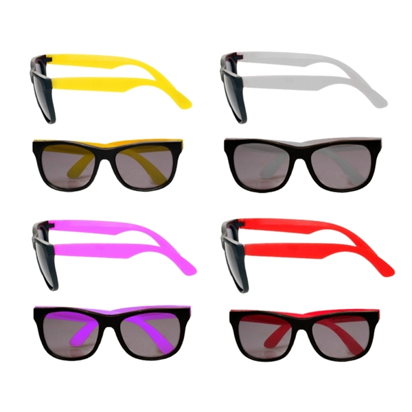 Two-tone plastic UV protection sunglasses plus free 1 color silkscreen imprint... from ASI 37218 Athena Promo (tm)