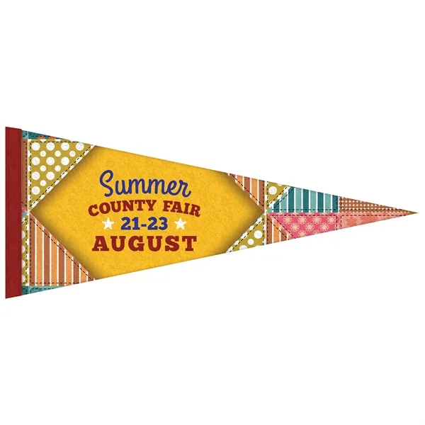 5" x 12" digitally printed custom soft felt pennant.... from ASI 80228 Quinn