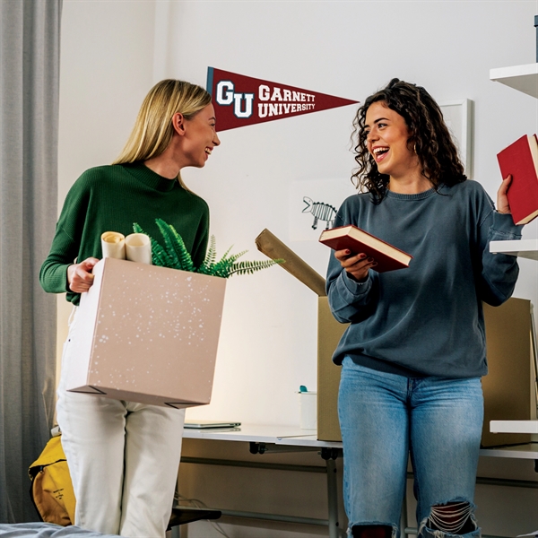 8" x 18" digitally printed custom soft felt pennant.... from ASI 80228 Quinn