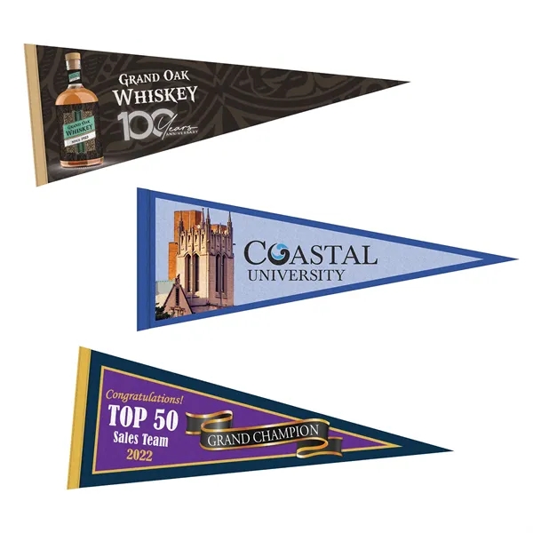 9" x 24" digitally printed custom soft felt pennant.... from ASI 80228 Quinn