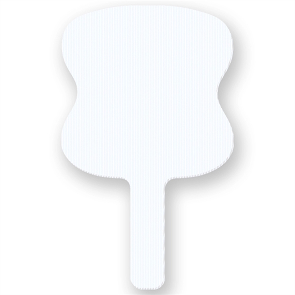 Hourglass shape rally hand fan made of white corrugated plastic.... from ASI 93520 Ventura Inc