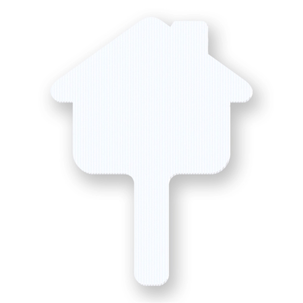 House shape rally hand fan made of white corrugated plastic.... from ASI 93520 Ventura Inc