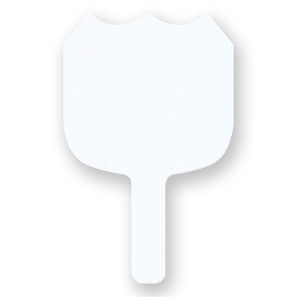 Shield rally hand fan made of white corrugated plastic.... from ASI 93520 Ventura Inc