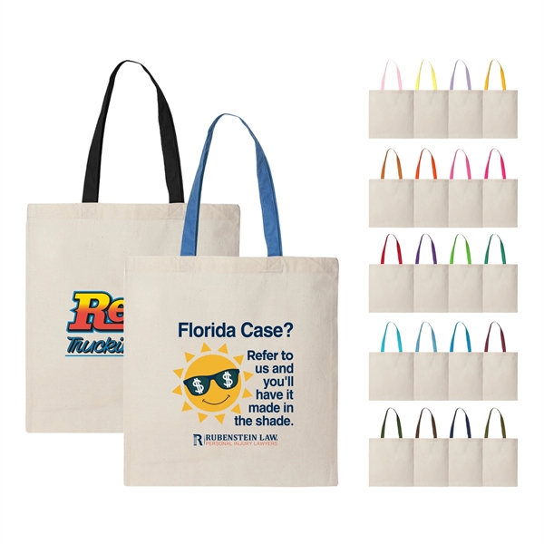 6 oz. 100% cotton canvas tote bag / shopping bag with... from ASI 41511 Brainchild USA Inc / BrainChild Gift Club