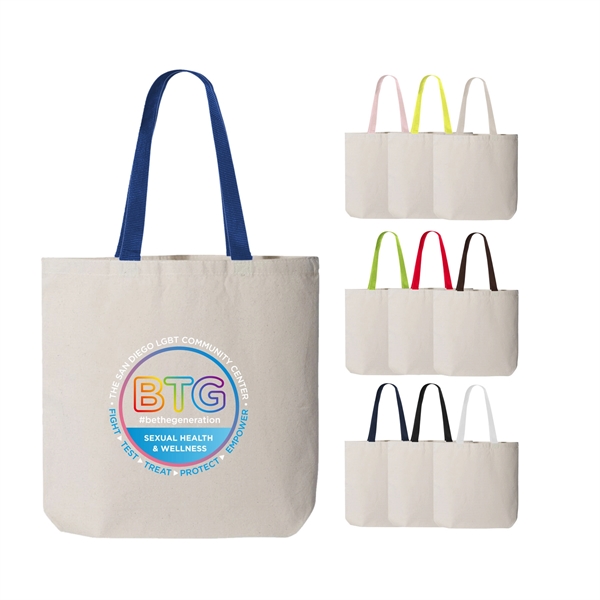 10 oz. 100% cotton canvas tote bag / shopping bag with... from ASI 41511 Brainchild USA Inc / BrainChild Gift Club