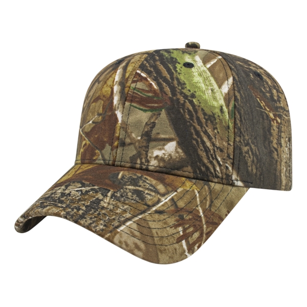Medium profile six-panel twill structured hat in Realtree™ and Mossy Oakl®... from ASI 43792 Cap America Inc