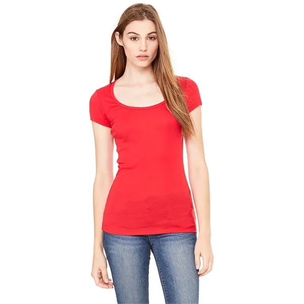 Women's sheer 1x1 mini rib short sleeve scoop neck tee.... from ASI 89380 Staton Corporate and Casual / Staton®