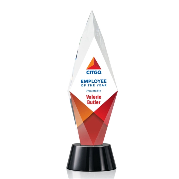 Breathtakingly beveled, this arrowhead-shaped award is mounted on a stunning round... from ASI 84592 St Regis Group / St Regis