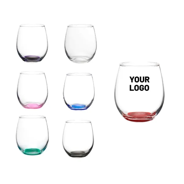 Stemless wine glass with 15 oz. capacity plus free 1 color... from ASI 37218 Athena Promo (tm)