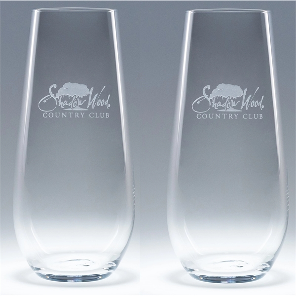 7.75 oz Elite Stemless Flute made of machine-blown glass.... from ASI 62985 J. Charles