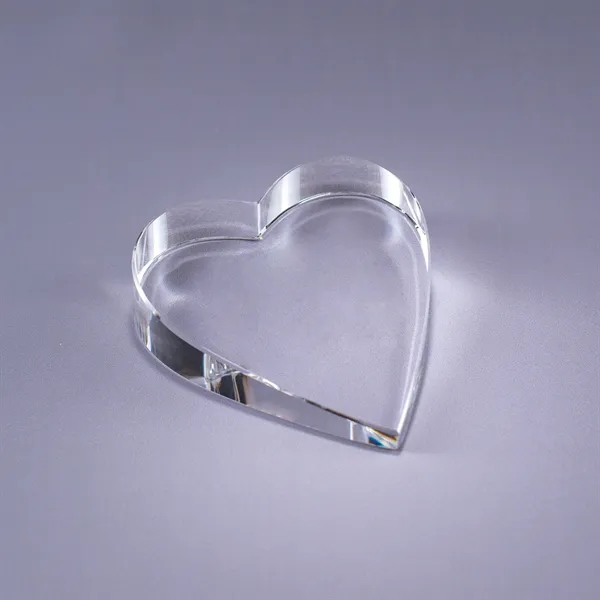 Heart shaped paperweight made of clear optic crystal with deep etch... from ASI 62985 J. Charles