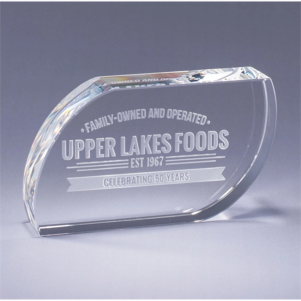 Heavy optic crystal paperweight with deep etch or full color ink... from ASI 62985 J. Charles