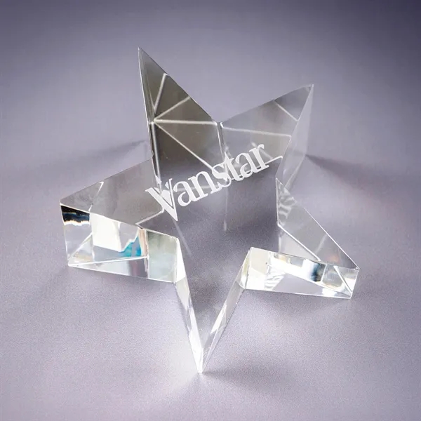 4" x 4" star shaped paperweight made of clear optic crystal... from ASI 62985 J. Charles