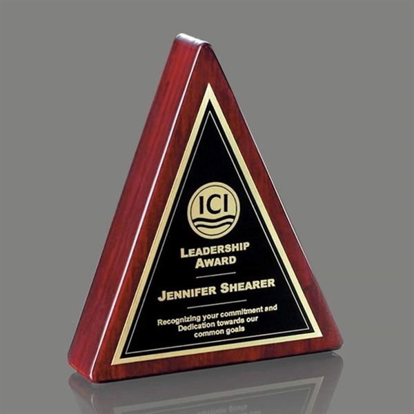Triangle shape rosewood award with engraving plate.... from ASI 84592 St Regis Group / St Regis