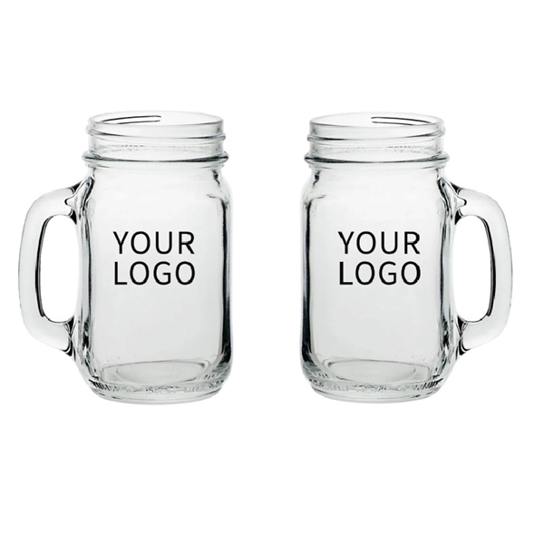 Mason drinking jar with handle, 16 oz. plus 1 color silkscreen... from ASI 37218 Athena Promo (tm)