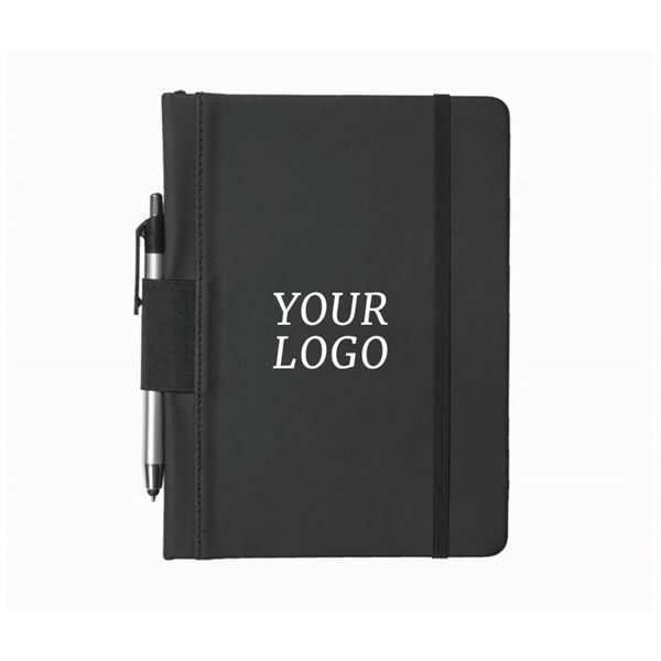 Executive Notebook with Strap and Pen Loop with 1 color silkscreen... from ASI 37218 Athena Promo (tm)
