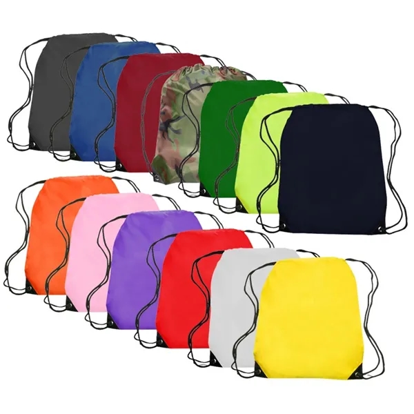 210D Polyester drawstring backpack with black corner plus free 1 color... from ASI 37218 Athena Promo (tm)