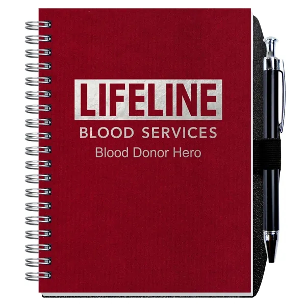 5" x 7" journal with heavyweight cover, 50 sheets, and pen.... from ASI 50873 Drum-Line / Drum-line Inc