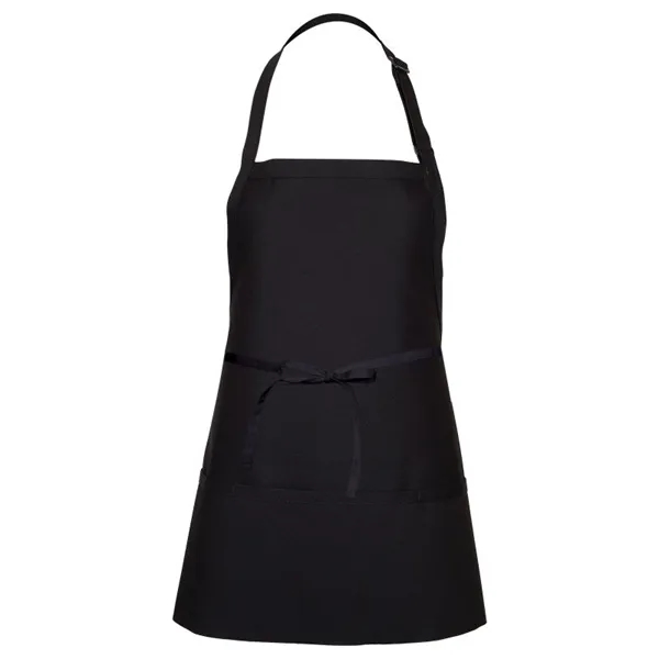 Black, mid-length apron that measures 28"W x 24"H and contains 3... from ASI 36558 Aprons, Etc.