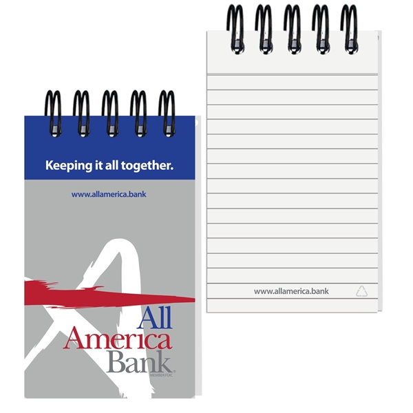 3" x 5" Journal with imprint on every sheet, recycled paper,... from ASI 50873 Drum-Line / Drum-line Inc