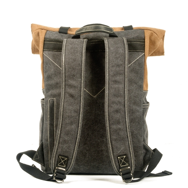Cotton Canvas Backpack with Genuine Leather... from ASI 72657 Active Life Promo / Active Life