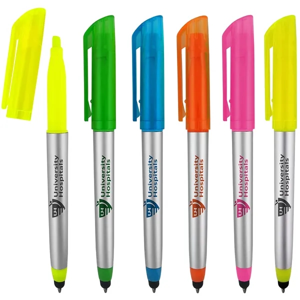 3-in-1 writing instrument with medium point black ink, stylus and highlighter... from ASI 52387 Empire USA / Pens Line USA