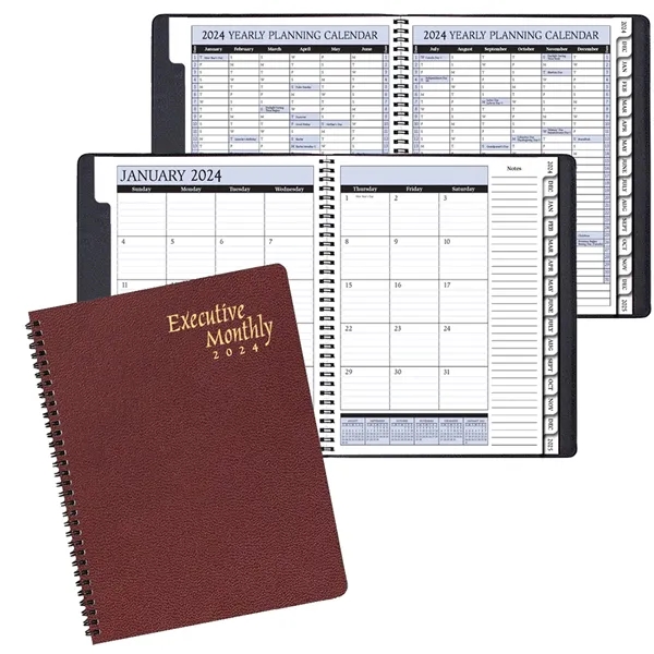 Monthly planner, 9" x 11" wire bound. December thru December. Leatherette... from ASI 76575 Payne Publishers Inc / Payne Publishers