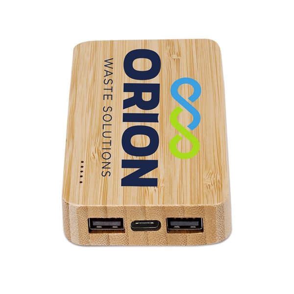 Eco-friendly wireless power bank with solid bamboo casing, 10W fast wireless... from ASI 90154 Sunjoy Group Inc