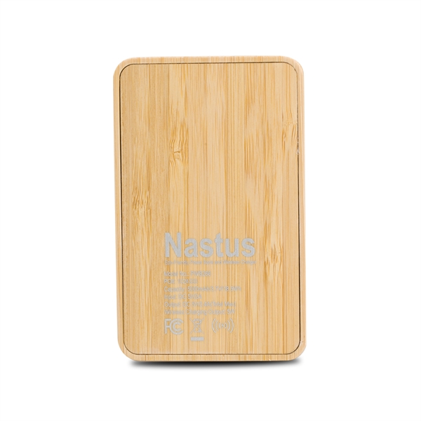 Eco-friendly wireless power bank with solid bamboo casing, 10W fast wireless... from ASI 90154 Sunjoy Group Inc