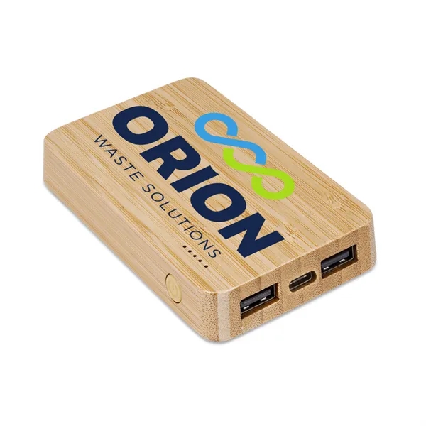 Eco-friendly wireless power bank with solid bamboo casing, 10W fast wireless... from ASI 90154 Sunjoy Group Inc