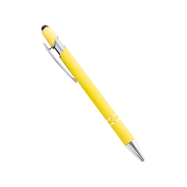 Rubberized aluminum stylus pen with a stylus tip for easy touchscreen... from ASI 37218 Athena Promo (tm)