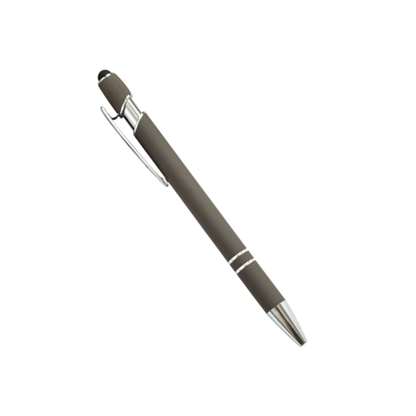 Rubberized aluminum stylus pen with a stylus tip for easy touchscreen... from ASI 37218 Athena Promo (tm)