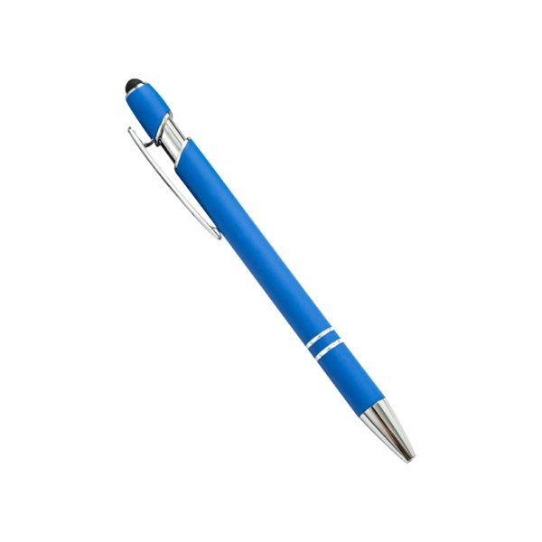 Rubberized aluminum stylus pen with a stylus tip for easy touchscreen... from ASI 37218 Athena Promo (tm)