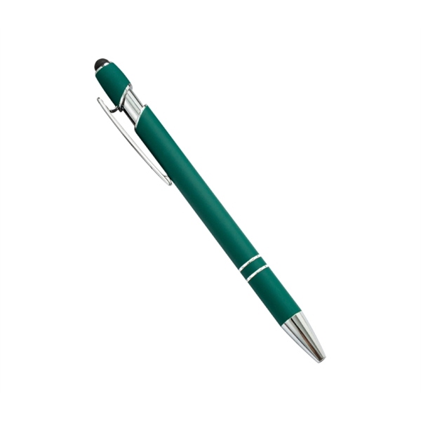 Rubberized aluminum stylus pen with a stylus tip for easy touchscreen... from ASI 37218 Athena Promo (tm)