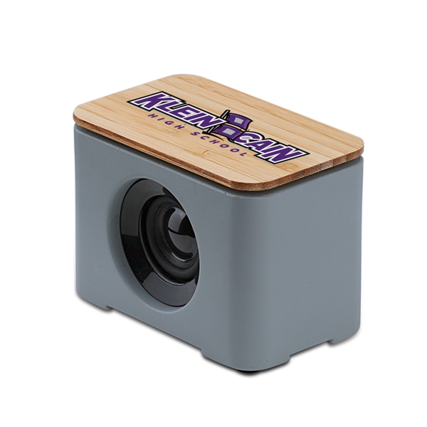 Eco Friendly 2-in-1 Bamboo Wireless Charger and Cement Speaker... from ASI 90154 Sunjoy Group Inc