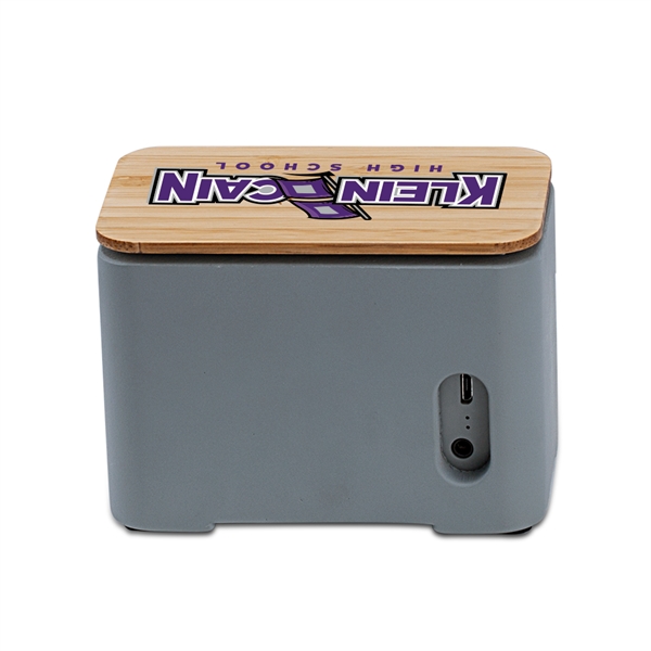 Eco Friendly 2-in-1 Bamboo Wireless Charger and Cement Speaker... from ASI 90154 Sunjoy Group Inc