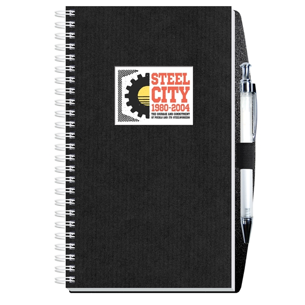 Journal with die cut heavyweight cover, printed insert sheet, 50 inside... from ASI 50873 Drum-Line / Drum-line Inc