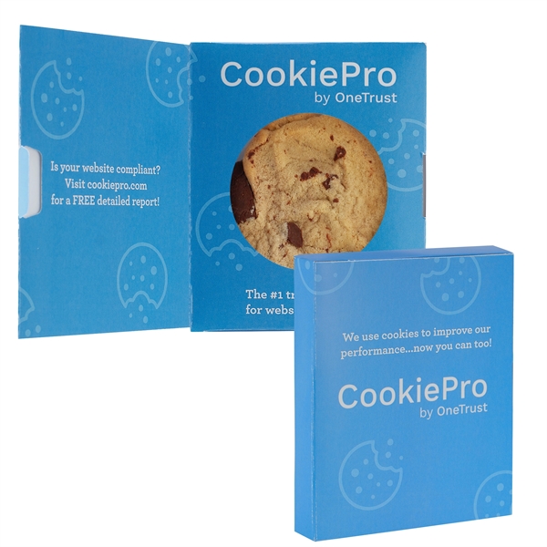 Storybook box with gourmet chocolate chip cookie and flap to close... from ASI 71685 Midnite Snax®