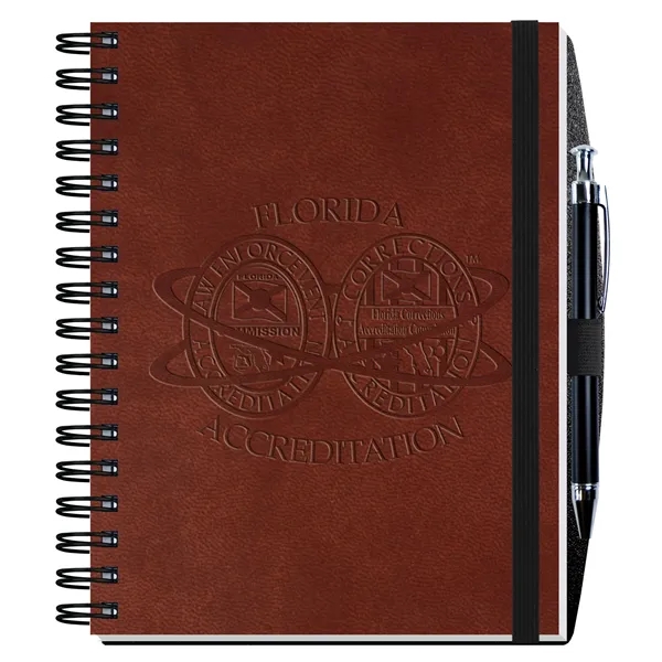 Executive 6 1/2" x 8 1/2" journal with supple leather like... from ASI 50873 Drum-Line / Drum-line Inc