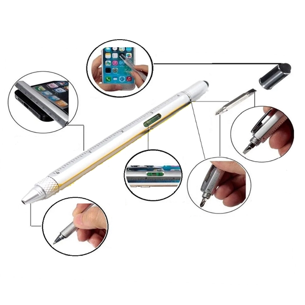 6 in 1 multifunction tool pen plus 1 color silkscreen imprint... from ASI 37218 Athena Promo (tm)