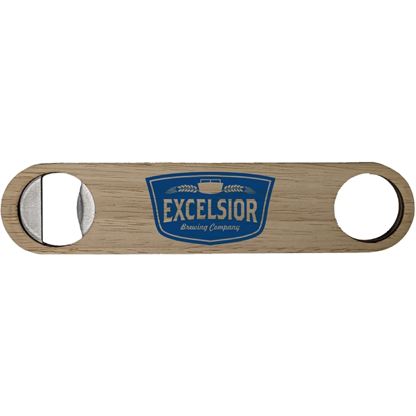 7." x 1.75" bamboo stainless steel bottle opener.... from ASI 62677 iline PROMO (The Innovative Line) / iline (The Innovative Line)