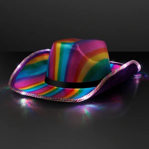 Light Up Cowboy Shiny Rainbow Hat; Blank & Imprinted Pricing... from ASI 34194 ALightPromos