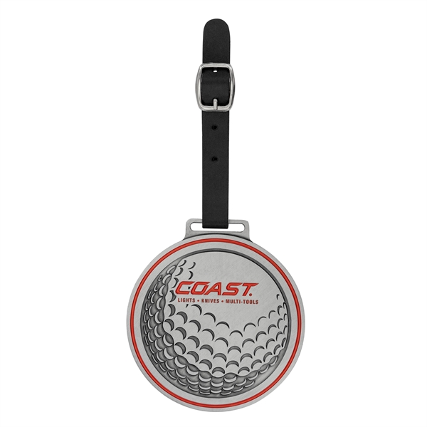2.5" x 2.5" x 2mm alloy metal golf bag tags with... from ASI 52263 EMT