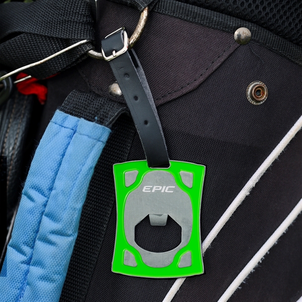 2.5" x 2.5" x 2mm alloy metal golf bag tags with... from ASI 52263 EMT